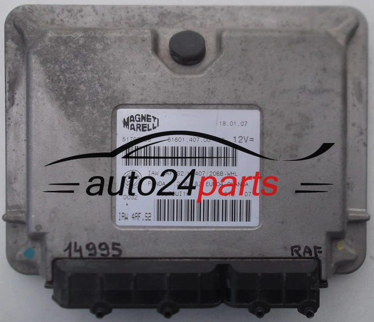 KOMPUTER STEROWNIK SILNIKA FIAT PANDA 1.2 MAGNETI MARELLI IAW 4AF.S2, 51798638, 61601.407.00