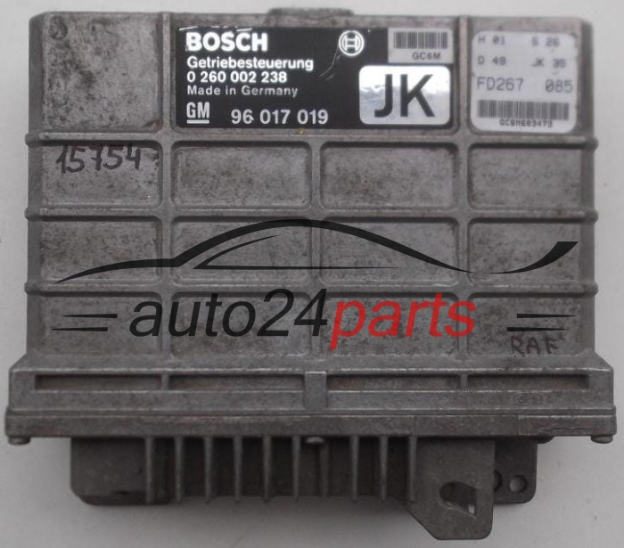 CENTRALITA ECU CAJA DE CAMBIO AUTOMATICO OPEL SENATOR BOSCH 0 260 002 238, 0260002238, GM 96 017 019 JK, 96017019JK