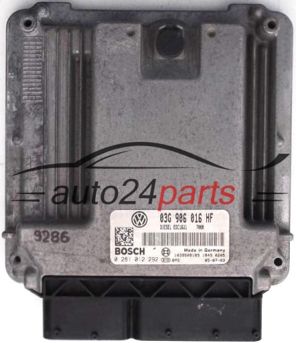 KOMPUTER STEROWNIK SILNIKA SEAT, VW, SKODA OCTAVIA 2.0 TDI, BOSCH 0281012292, 03G906016HF