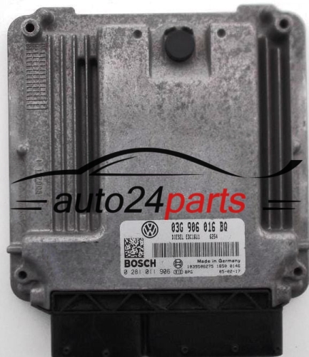 KOMPUTER STEROWNIK SILNIKA VW VOLKSWAGEN TOURAN 2.0 TDI 03G906016BQ, BOSCH 0281011906