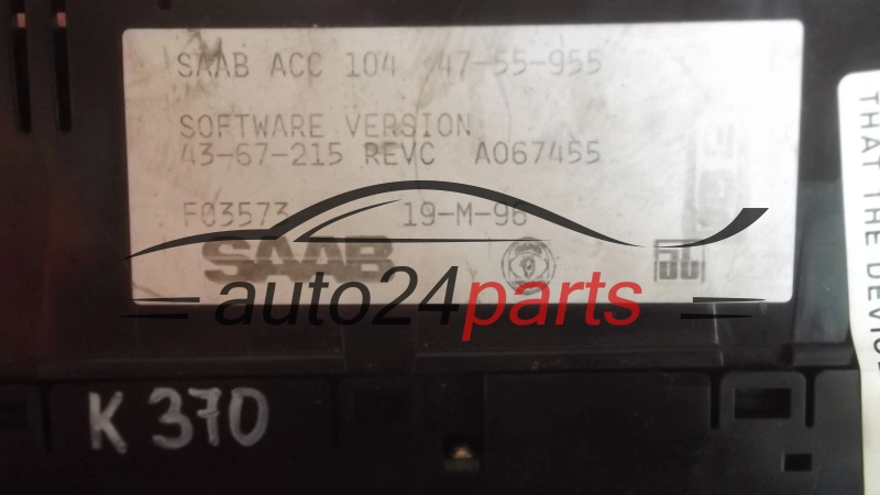 PANEL OGRZEWANIA STEROWNIK NAWIEWU REGULATOR KLIMATRONIK SAAB 900 A067455, F03573