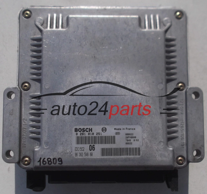 CALCULATEUR MOTEUR CITROEN XANTIA 2.0 HDI BOSCH 0 281 010 251, 0281010251, 96 362 548 80, 9636254880, 28FM0000, EDC15C2 06