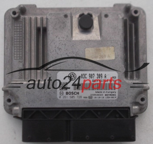 MOTORSTEUERGERÄT ECU STEUERGERÄT  VOLKSWAGEN GOLF 1.4 TSI BOSCH 0 261 S05 728,  03C 907 309 A