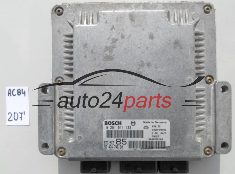 KOMPUTER STEROWNIK SILNIKA PEUGEOT 2.2 HDI BOSCH 0 281 011 133, 0281011133, 96 474 746 80, 9647474680