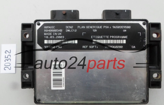 KOMPUTER STEROWNIK SILNIKA CITROEN PEUGEOT R04080034B, 9650359580, 9650360280 