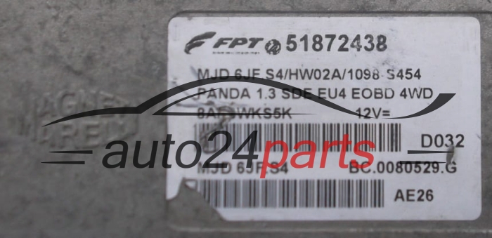MOTORSTEUERGERÄT ECU STEUERGERÄT   FIAT 1.3 JTD MAGNETI MARELLI MJD 6JF.S4,  FPT 51872438