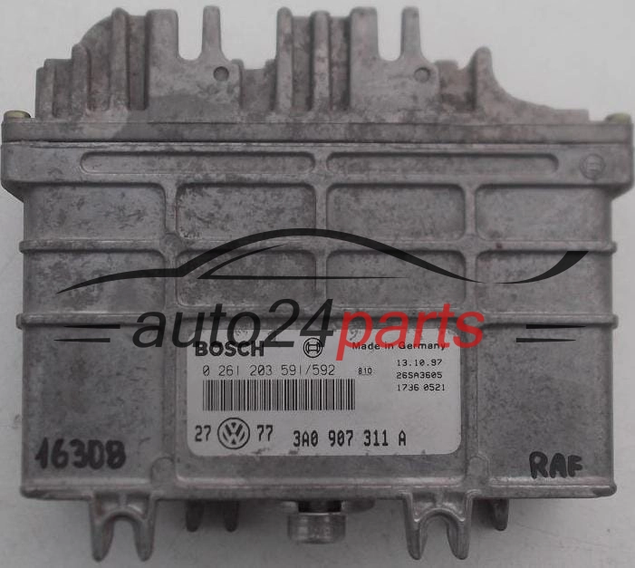KOMPUTER STEROWNIK SILNIKA VW VOLKSWAGEN GOLF 1.8 BOSCH 0 261 203 591/592, 0261203591, 3A0 907 311 A, 3A0907311A