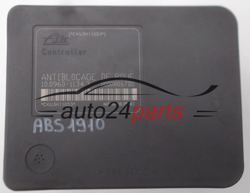 ABS POMPA I STEROWNIK PEUGEOT 206 9650222880, ATE 10.0206-0118.4, 10020601184, 10.0960-1134.3, 10096011343